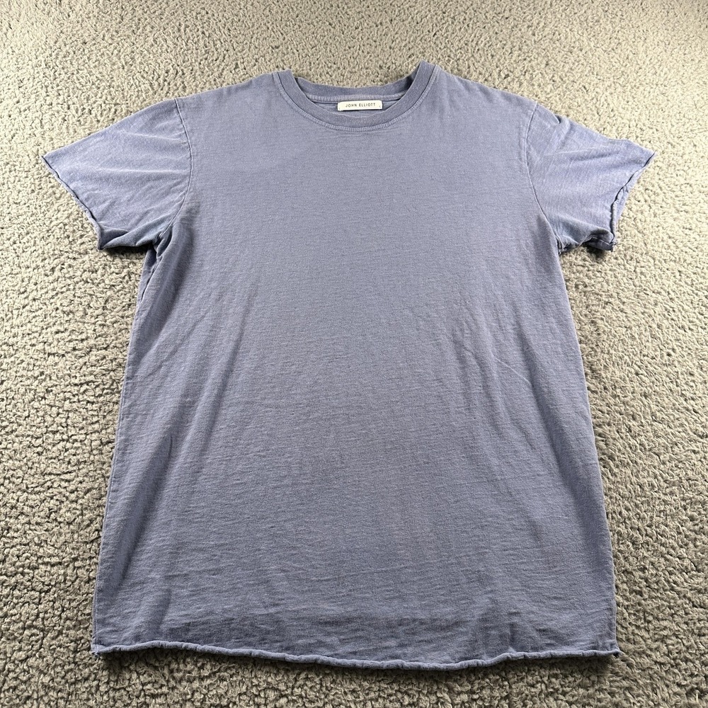 John Elliott Shirt Womens XS Blue 100% Cotton‎ Solid Crewneck Casual USA Tee